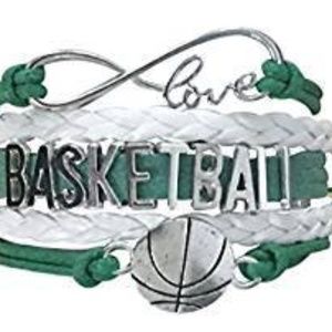 Girls Basketball Bracelet - Green & White